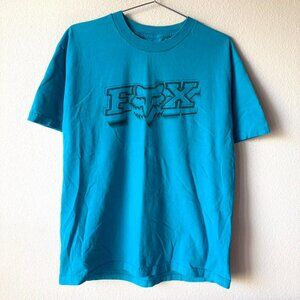 Fox Racing Men's Large Blue Tee Shirt y2k 2000s